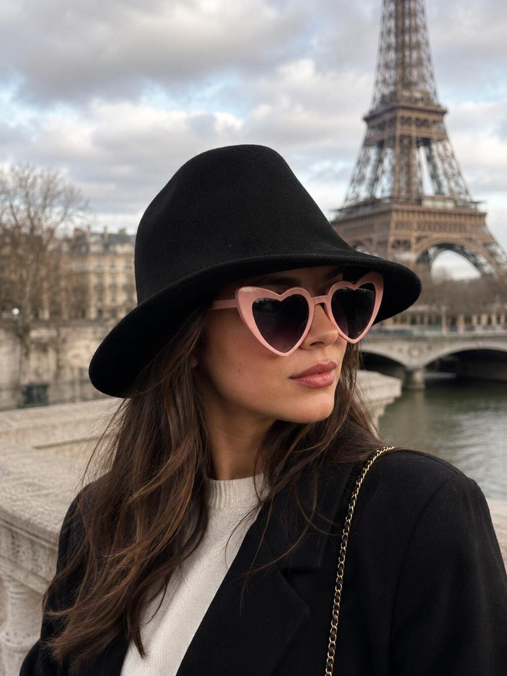 Vintage Italian Wool Cloche Hat | Platania Made in Italy | Black | Size 58